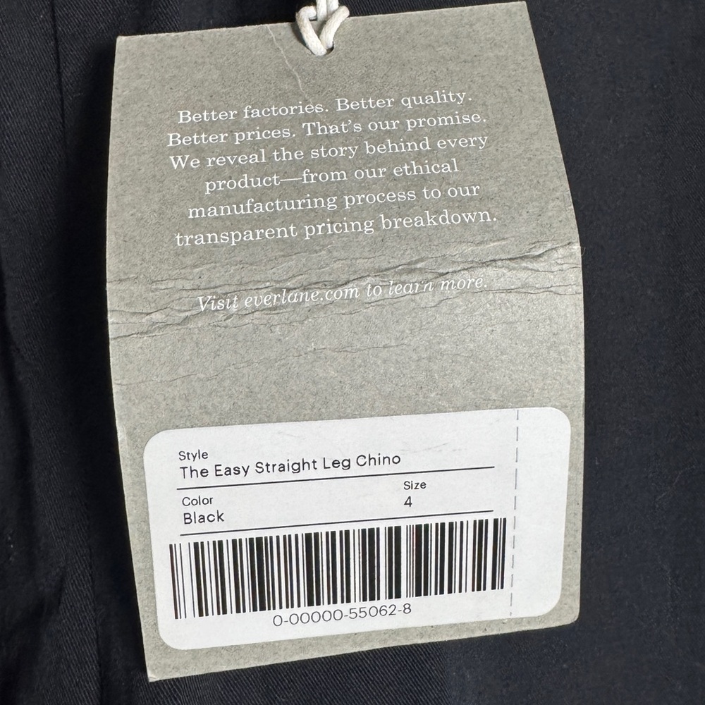Everlane Black The Easy Straight Leg Chino - Picture 6 of 6